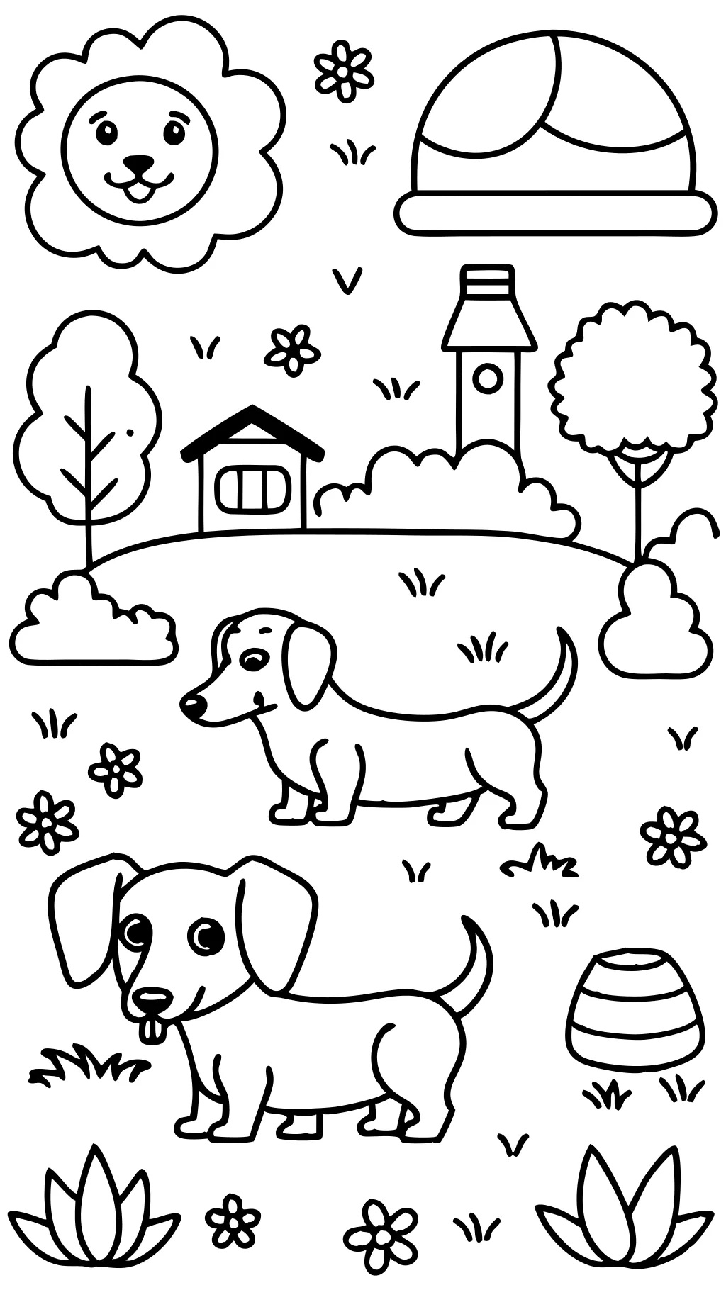 coloring pages of wiener dogs